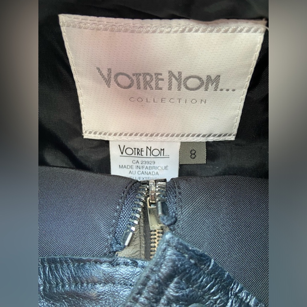 Votre Nom Black Blazer Jacket – Zipper Detail & Faux Leather Trim | Size 8 - Picture 11 of 16
